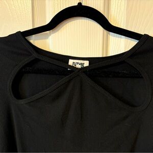 Black Future Collective Bodysuit with neckline cutouts